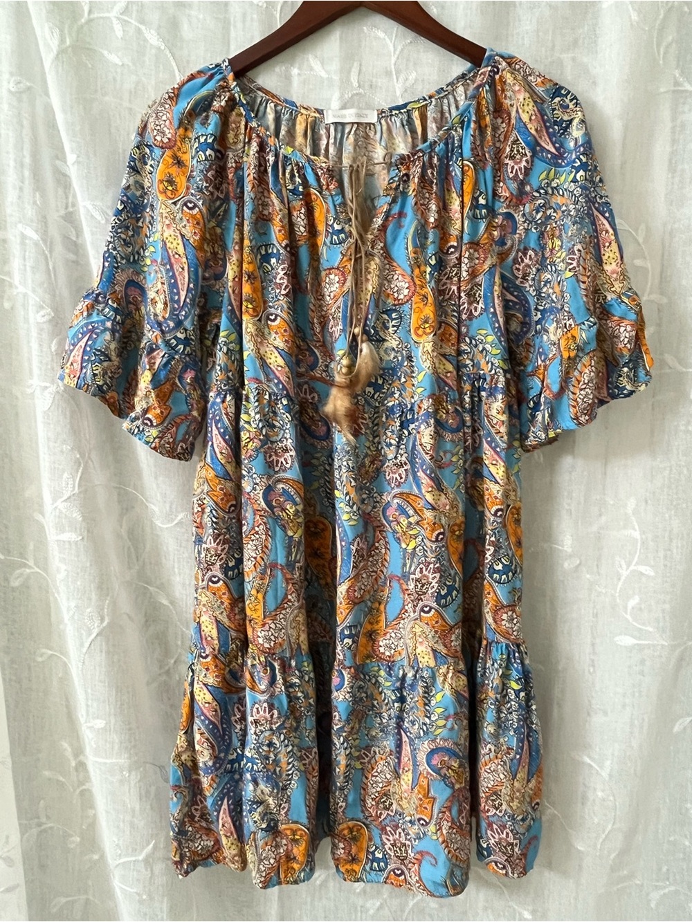 Made in Italy Boho Paisley Viscose Midi Dress Size Medium